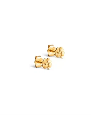  Organic Clover Mini Studs - Guldfarvet